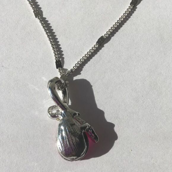(M3) Pink Teardrop Necklace - Picture 4 of 4